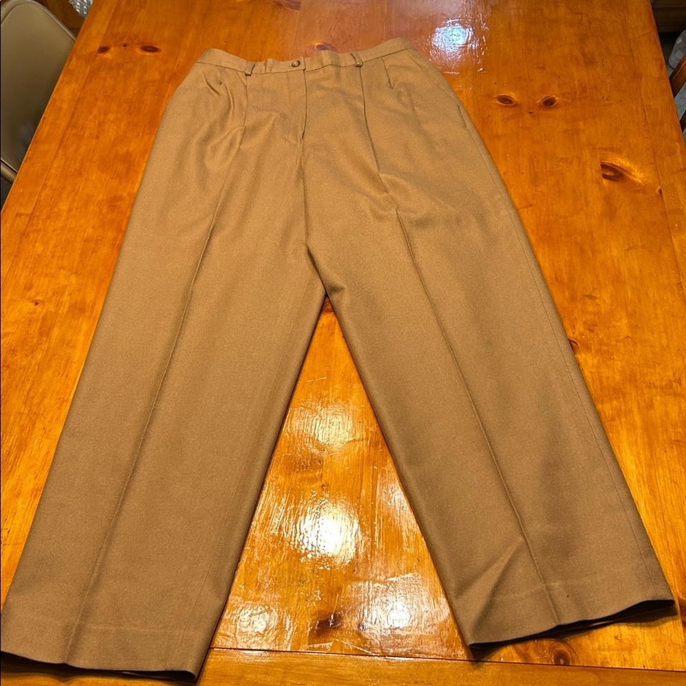 Pendleton Tan 100% Virgin Wool Pleated Trouser Dr… - image 5
